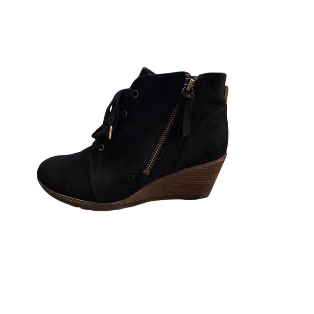Dr. Scholl's Women's Black Wedge Zip Closure Ankle Bootie Size 8